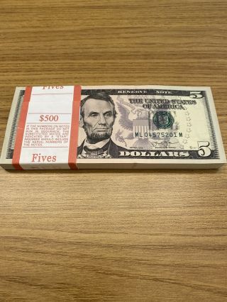 10 Five Dollar Bills $5 Paper Money $50 Bundle Stack Uncirculated 2
