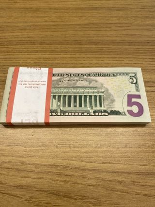 10 Five Dollar Bills $5 Paper Money $50 Bundle Stack Uncirculated 3