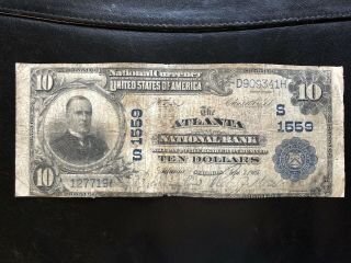 Series 1902 $10 National From The Atlanta National Bank Charter 1559