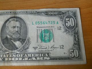 Series 1981 $50 Bill (L) San Francisco Fifty Dollar Note L 05564725 A 2