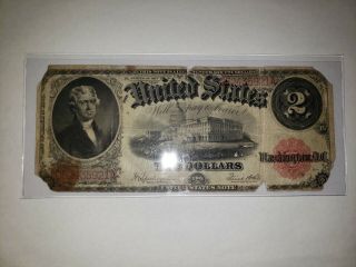 (1) 1917 $2 Two Dollar United States Legal Tender Large Note Speelman/white Look
