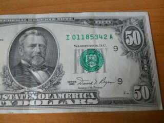 1981 (I) Minneapolis $50 Fifty Dollar Bill Federal Reserve Note Old Currency 2