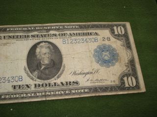 1914 $10 LARGE SIZE FEDERAL RESERVE NOTE ANDREW JACKSON - CIRCULATED 3