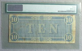 PMG Graded (20) Very Fine $10 Confederate Note,  Type 68 2