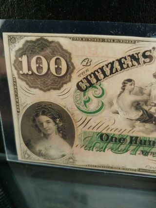 1860s $100 Citizens Bank Louisiana Orleans Gem Unc 2