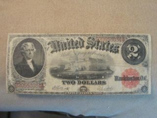 1917 $2 Large Legal Tender Horse Blanket Note