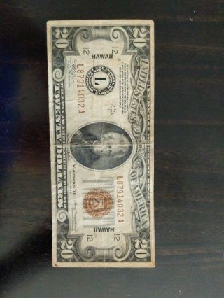 1934 - A Series Us $20 Twenty Dollar Bill Green Seal Federal Reserve Note Good Con