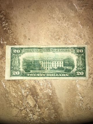 $20 Twenty Dollar Bill Federal Reserve Note 1934 D BOSTON MASSACHUSETTS 2