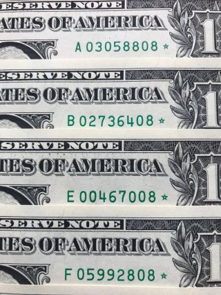 Wow Star note 2017 $1 DOLLAR BILL (A,  B,  E,  F,  G,  H,  J,  K,  L) 9 DISTRICT,  Uncirculated 2