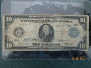 1914 $10.  00 Kansas City Federal Reserve Note