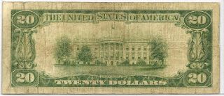 1929 $20 NATIONAL CURRENCY BANK OF SCRANTON PA CH 77 CIRCULATED 723 2