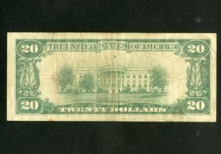 US Paper Money 1929 $20 National Grace Bank NY Charter 12553 2