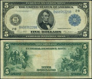 Fr.  851 A $5 1914 Federal Reserve Note York Fine,