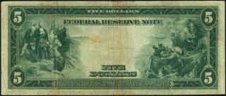 FR.  851 A $5 1914 Federal Reserve Note York Fine, 3
