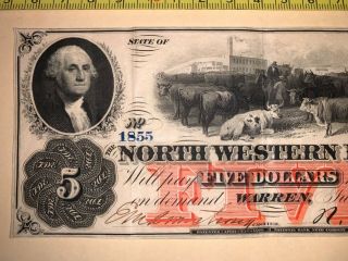 PENNSYLVANIA BANKNOTE CURRENCY NORTH WESTERN BANK FIVE DOLLARS CIVIL WAR 1861 US 2