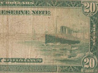 Large 1914 $20 Dollar Federal Reserve Note Currency Big Paper Money F 988 Pmg 15