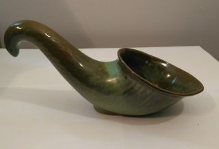 Frankoma Pottery Horn Of Plenty / Cornucopia Prairie Green 9.  5 "