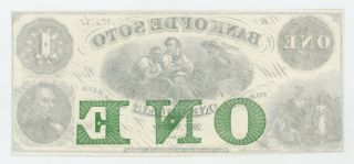 1863 $1 The Bank of De Soto,  NEBRASKA Note - CIVIL WAR Era AU, 2