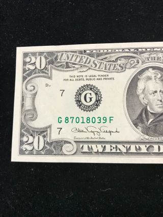 $20 Bill Currency US 1990 Crisp Uncirculated Chicago 3