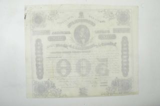 AUTHENTIC - 1863 Confederate States - Civil War $500 Bond Certificate 040 2