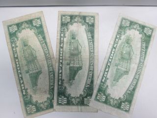THREE 1934 US $10 SILVER CERTIFICATE NOTES 2