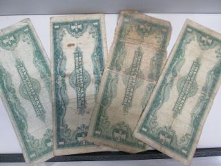 FOUR 1923 US $1 SILVER CERTIFICATE LARGE NOTES 2