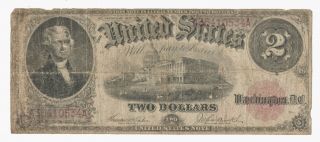 Fr 57 1917 Series $2 Jefferson Legal Tender U.  S.  Treasury Note