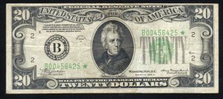 1934 - A $20 YORK FRN STAR NOTE Fr 2055 - B 56425 2