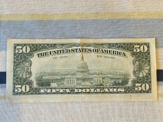 1990 Fifty Dollar Bill $50 Federal Reserve San Francisco CA L 74653357 A 2