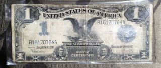 1889 Black Eagle One Dollar $1 Silver Certificate Note Large Bill Lincoln Grant