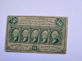 1862 - 1863.  50 Cent Postage Currency Gw 1312 First Issue