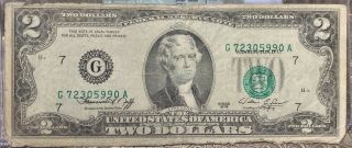 Gem $2 1976 Federal Reserve Note Overprint Misaligned Error