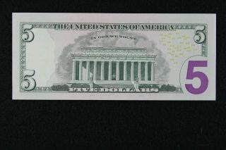 LOW PRINT $5 2013 GEM CU Star Federal Reserve Note MF03454686 five dollar Run 2 3