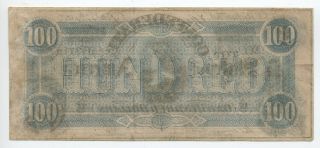 1864 Confederate States $100 note CS - 65 [y5648] 2