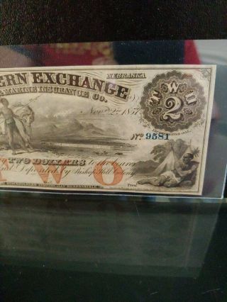 1857 $2 Western Exchange Omaha City NE Ch.  Unc 3