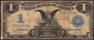 Circulated 1899 $1 BLACK EAGLE Silver Certificate V2520738A 2