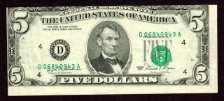 ((ERROR))  $5 1981 Federal Reserve Note ( (Misaligned))  CURRENCY 2