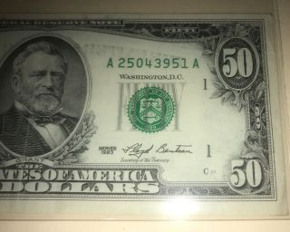 1993 $50 Dollar Bill,  Good Cond.  Obverse Ink Error Boston A25043951a