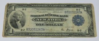 1914 $1 One Dollar National Currency Federal Reserve Bank Of York