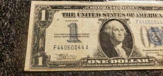 1934 $1 Silver Certificate Funny Back 2