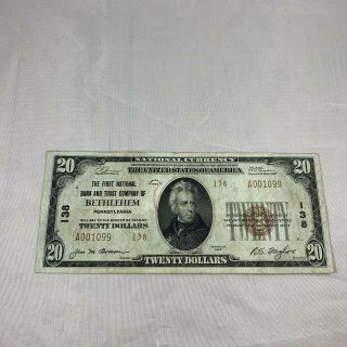 1929 $20 Dollar federal reserve bank note 3