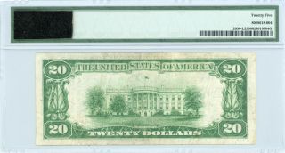 1928 Fr.  2050 - L $20 U.  S.  (San Francisco,  CA) Federal Reserve Note - PMG VF 25 2