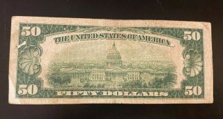 1934 $50 FIFTY DOLLARS FEDERAL RESERVE NOTE (C) 2