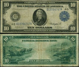 Fr.  918 $10 1914 Federal Reserve Note Cleveland Vg