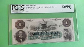 Bank Of America One Dollar Obsolete Currency Pcgs 64 Ppq