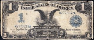 Circulated 1899 $1 BLACK EAGLE Silver Certificate M2776242A 2