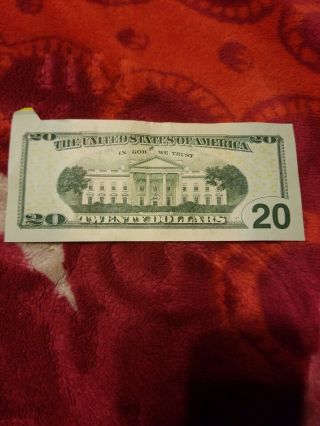 2013 $20 dollars federal note.  Unfinished cut on upper right corner 3