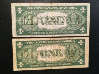 USA (2 Notes) 1 Dollar 1935 - - HAWAII 2