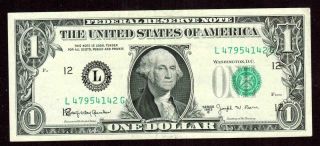 ((ERROR))  $1 1963 B Federal Reserve Note ( (Misaligned))  CURRENCY 2