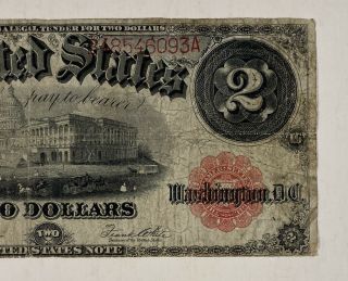 1917 $2 Two Dollar Bill USA Large Note Red Seal Jefferson 2